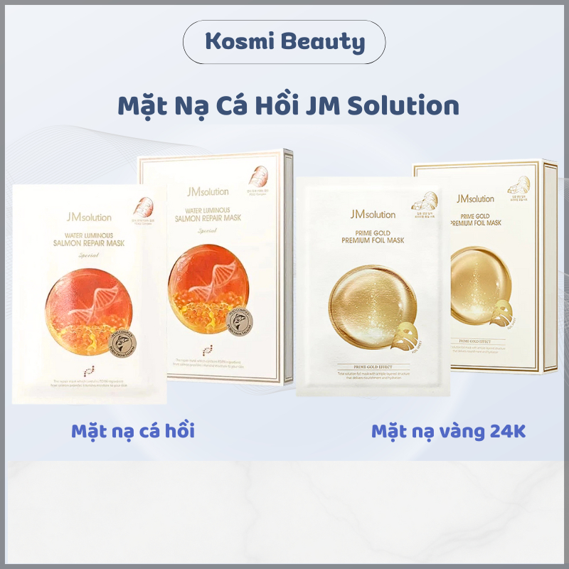 Mặt nạ JM Solution mặt nạ cá hồi JM  Water Luminous Salmon Repair Special mặt nạ vàng 24k jm - Kosmi
