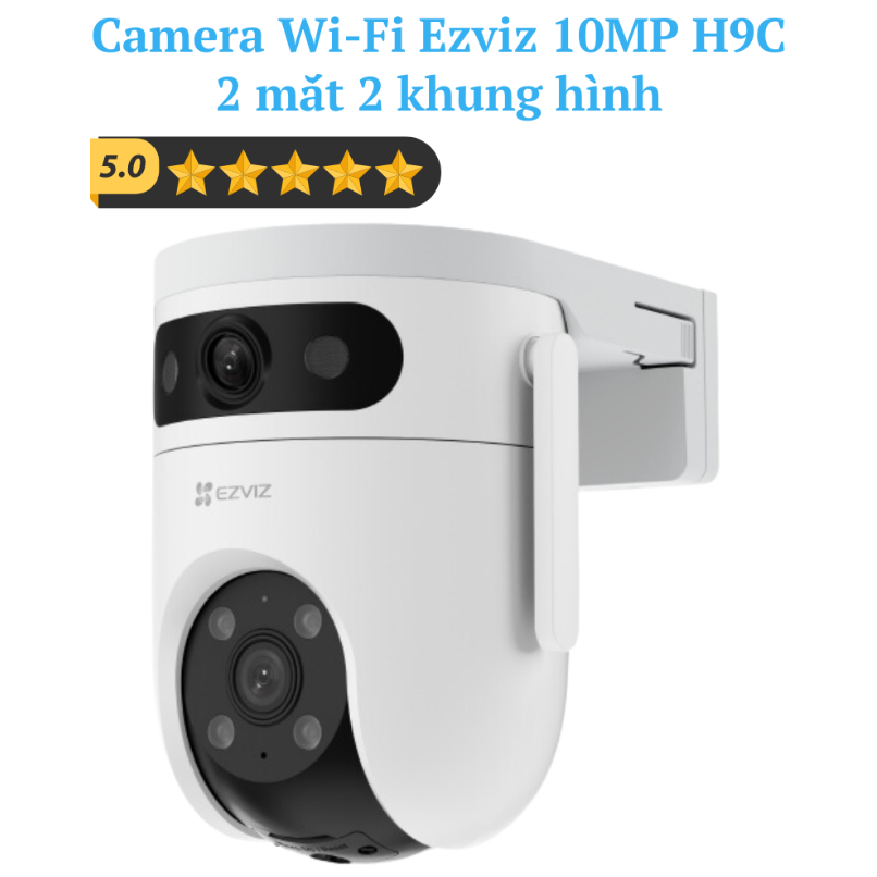 Camera Wi-Fi ngoài trời Ezviz 10MP H9C Dual 2 mắt 2 khung hình 5MP + 5MP