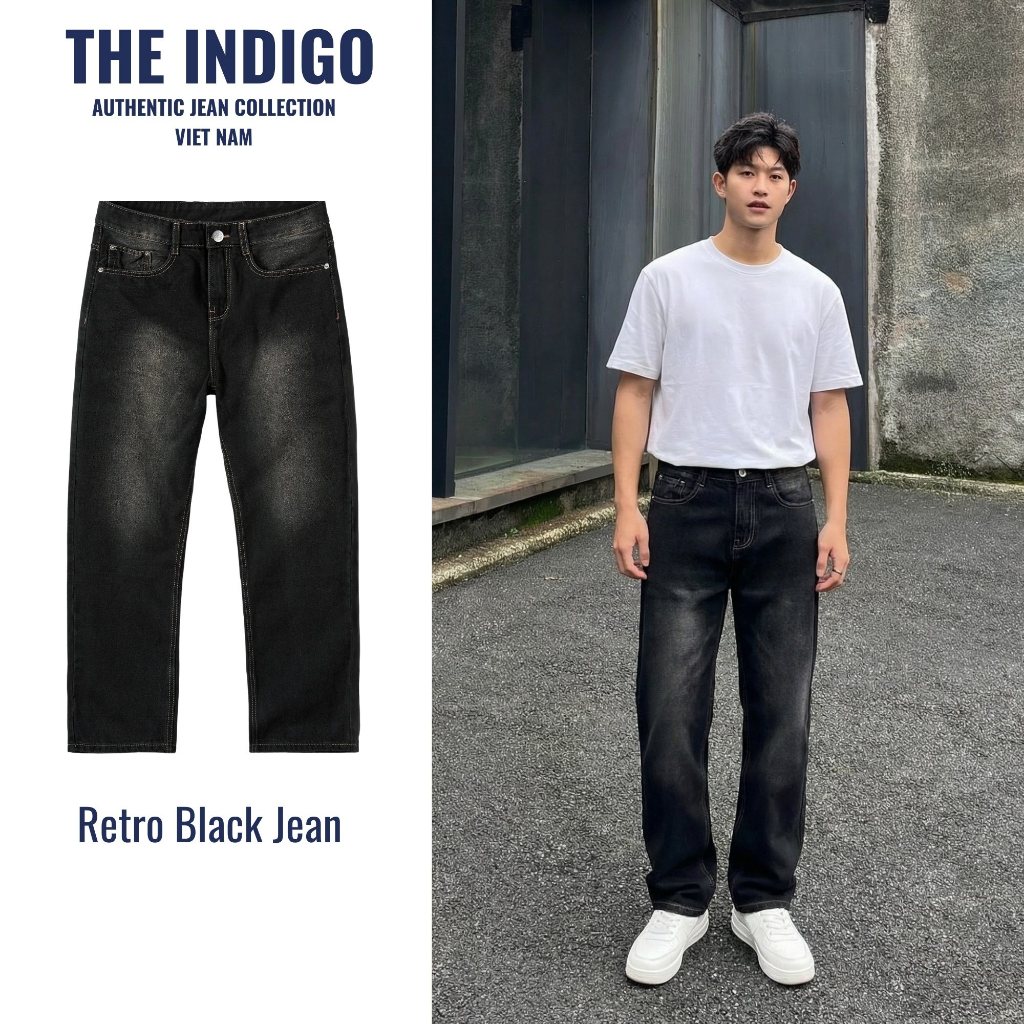 Quần Jean Nam Wash RETRO BLACK JEANS - THE INDIGO - Quần JEANS ĐEN WASH FORM REGULAR1