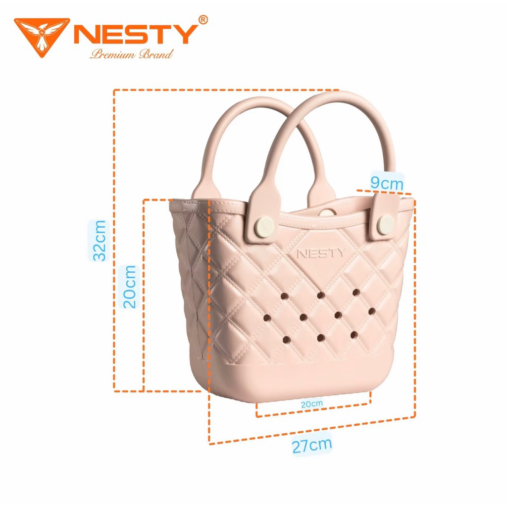 Túi nesty chính hãng màu hồng nhạt