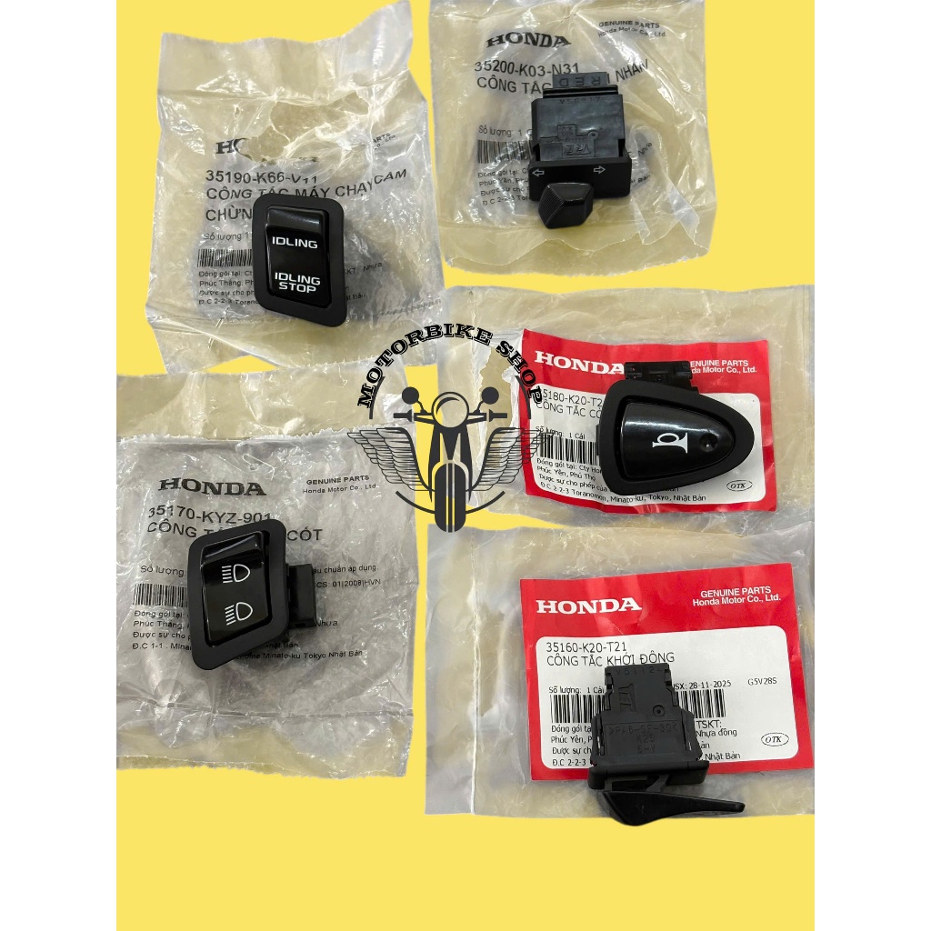 bộ nút công tắc lead 125 4 val 2022-2026 35190K66V11 35200K03N31 35180K20T21 35170KYZ901 35160K20T21