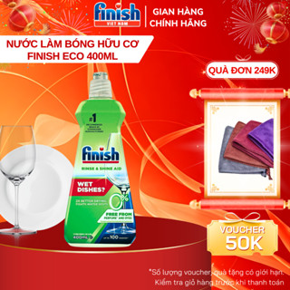 Nước làm bóng hữu cơ Finish Rinse & Shine Aid 400ml Finish eco không mùi dùng cho máy rửa bát