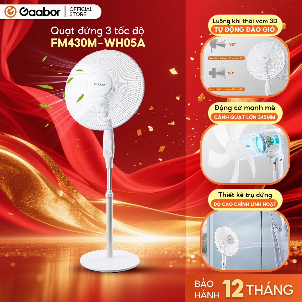 Quạt cầm tay mini GAABOR GFH-N75A / quạt đứng FM430M-WH05A