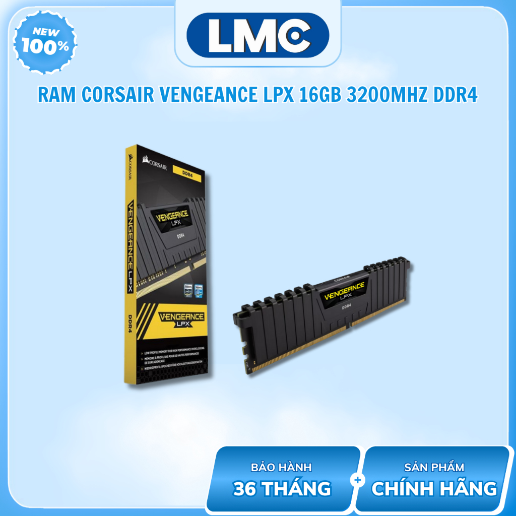 RAM Corsair Vengeance LPX 16GB 3200MHz DDR4 ( CMK16GX4M1E3200C16 )