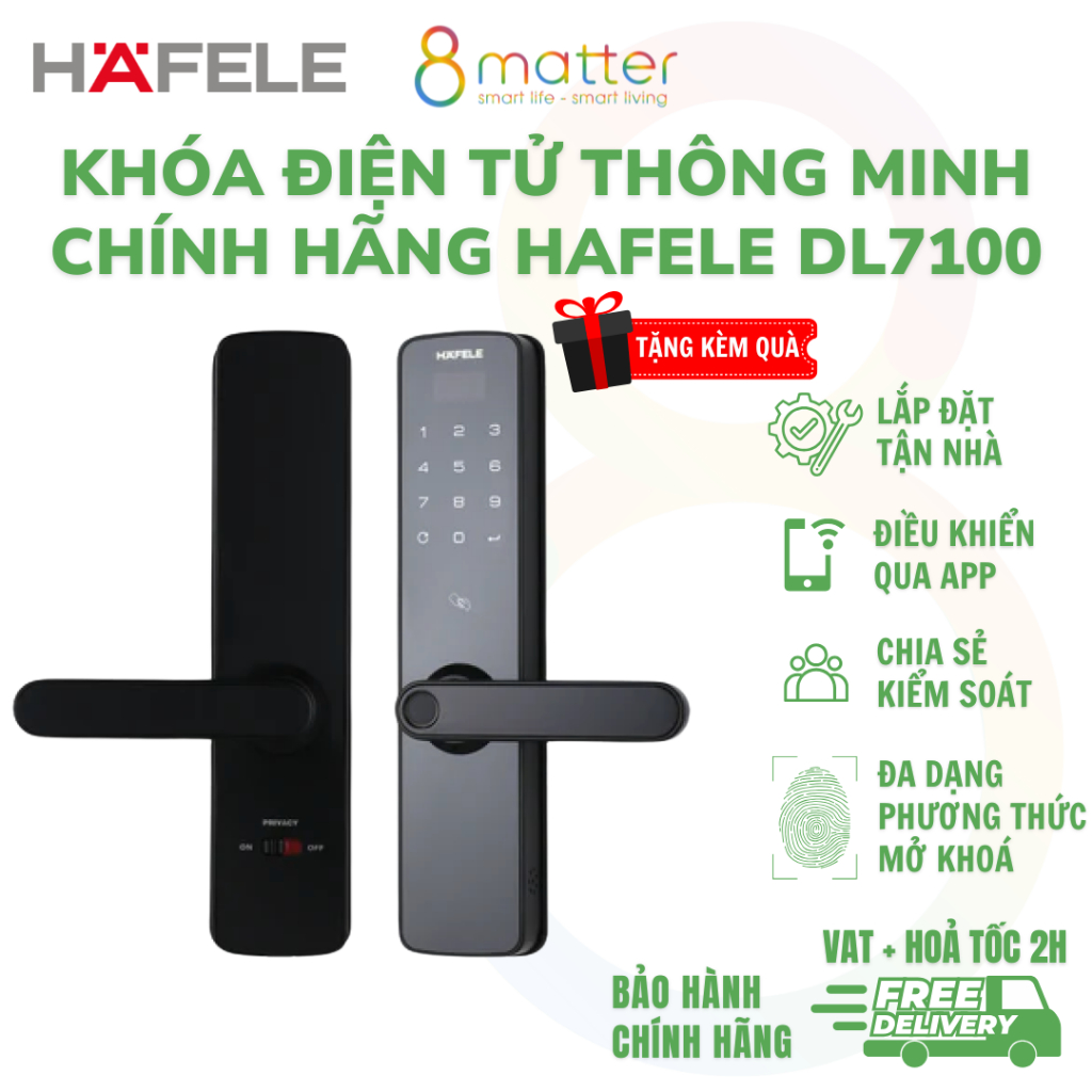 Khoá Điện Tử Thông Minh Chính Hãng HAFELE DL7100 - Miễn Phí Lắp Đặt - Kèm Quà Tặng