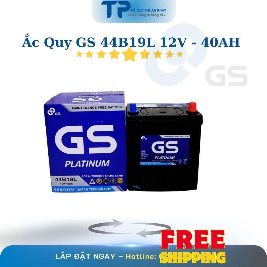 Bình ắc quy GS MF 44B19L 12V - 40AH chuyên dùng cho xe Toyota: Wigo, Honda: City, Jazz, Kia: Morning