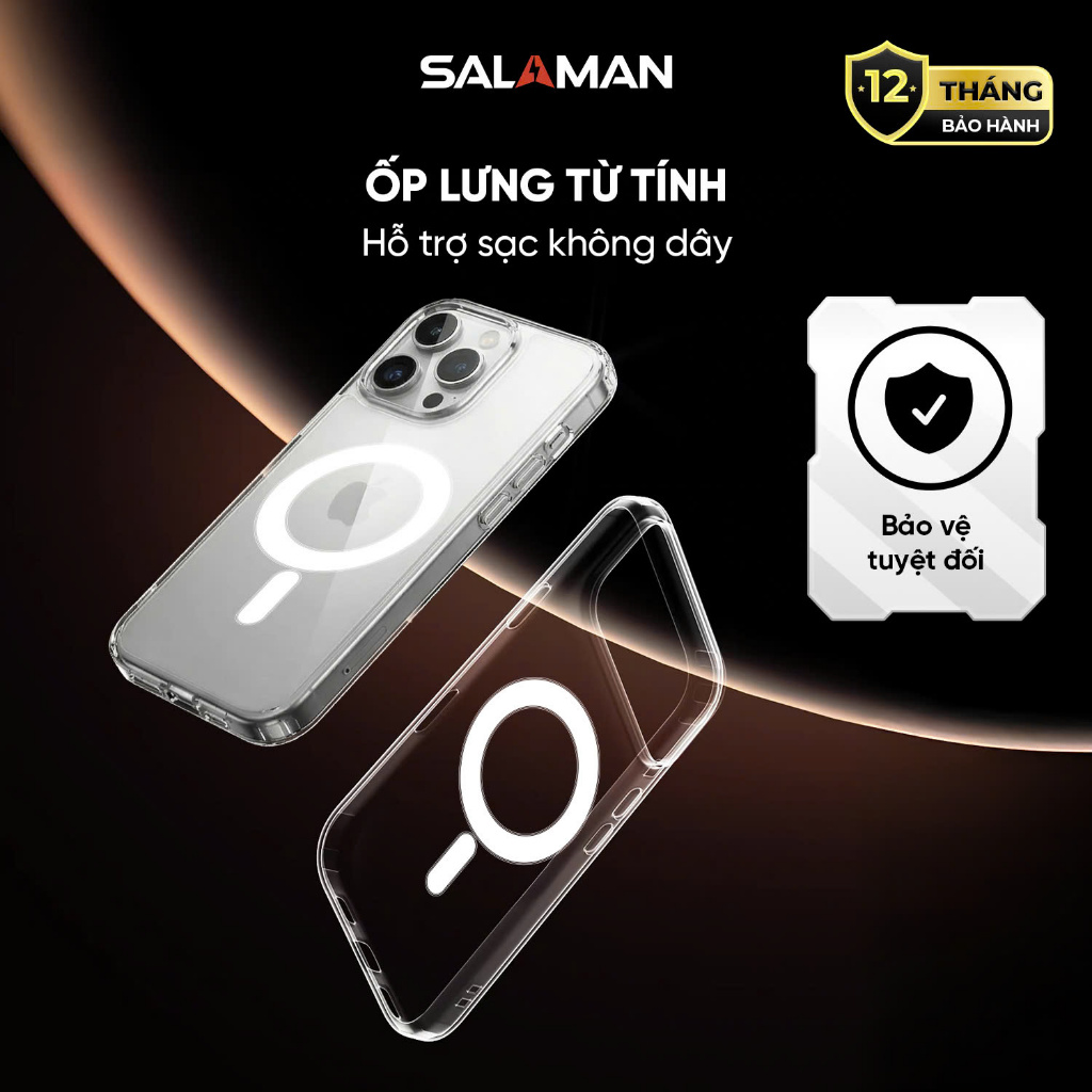 Ốp Lưng MagSafe  – Viền Bảo Vệ Camera, Mỏng Nhẹ, Hỗ Trợ Sạc MagSafe