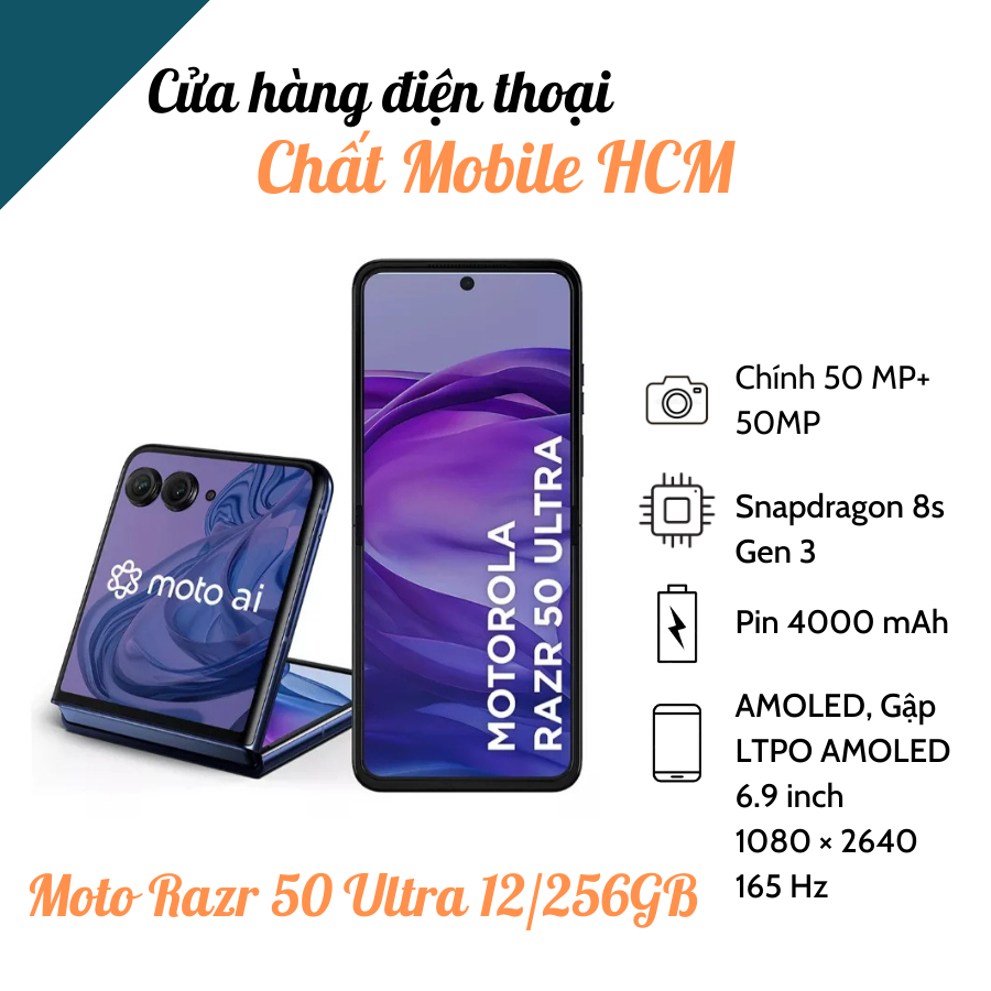Điện Thoại Motorola Razr 50 Ultra 12GB - 256GB - Chip Snapdragon 8s Gen 3