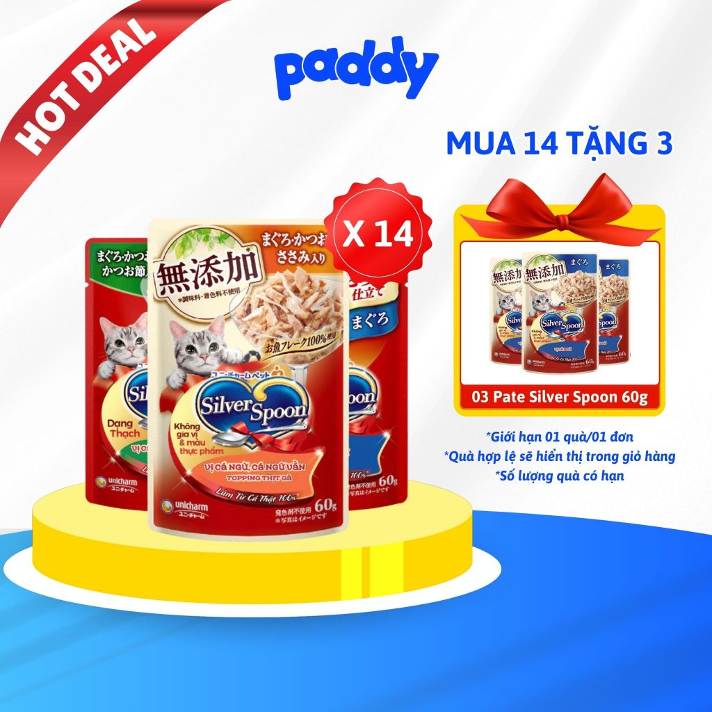 Pate Cho Mèo Silver Spoon Dạng Thạch & Sốt 60g
