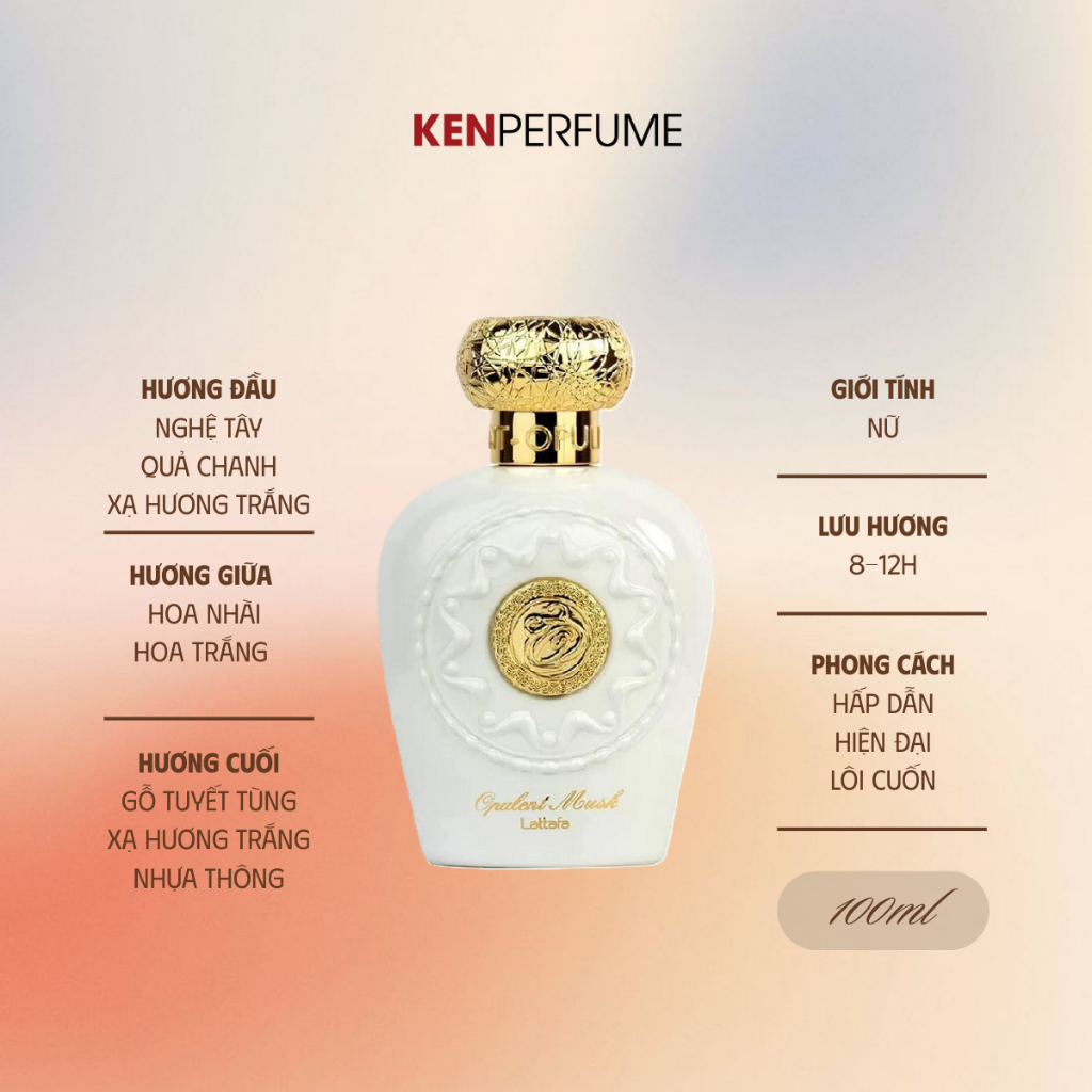 Nước hoa Fullseal 100ML Lattafa Opulent Musk | Nước Hoa Nữ | Ken Perfume