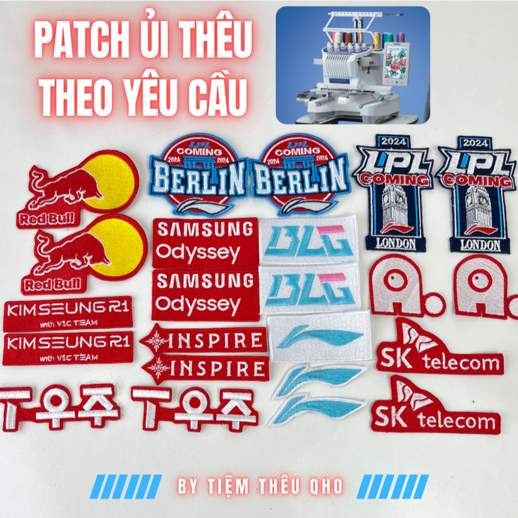 Patch Ủi Thêu Theo Yêu Cầu – Thêu Tên/Logo/Hình Ảnh Cá Nhân Hóa – Dán Balo, Áo, Nón – Nhận Thêu Logo