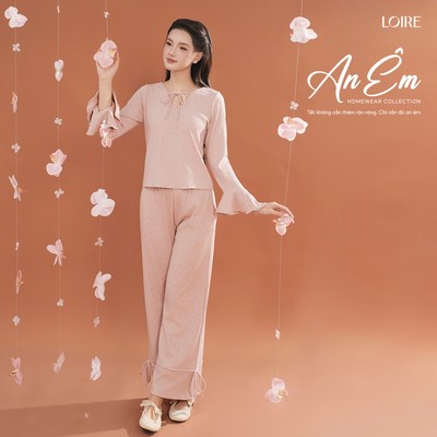 [AN ÊM]Đồ Mặc Nhà Yên Chi Loire FDMN250319 Thun Gân Tay Dài Quần Dài Mặc Nhà