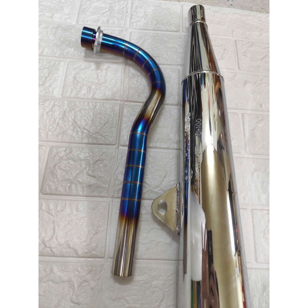 Pô lắp xe Wave Alpha 100 2007-16, Wave Rs100 ( pô 2543 ) kèm cổ thồng titan - pô xe máy