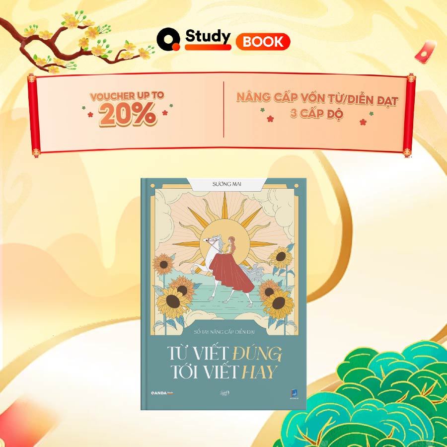 Sách Sổ Tay Nâng cấp Diễn Đạt Từ Viết Đúng Tới Viết Hay, sách văn cho học sinh THCS THPT QANDA Study