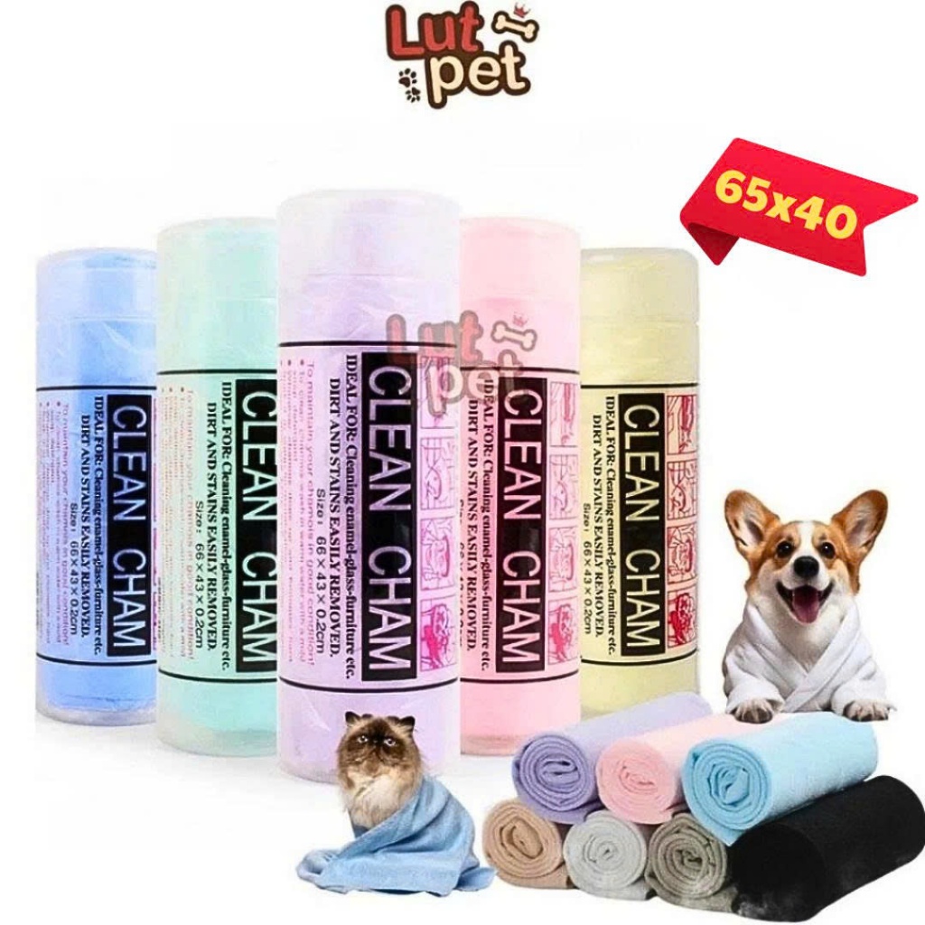 Khăn tắm chó mèo siêu thấm hút - Khăn lau đa năng, siêu thấm đa công dụng (Size to) - lutpet