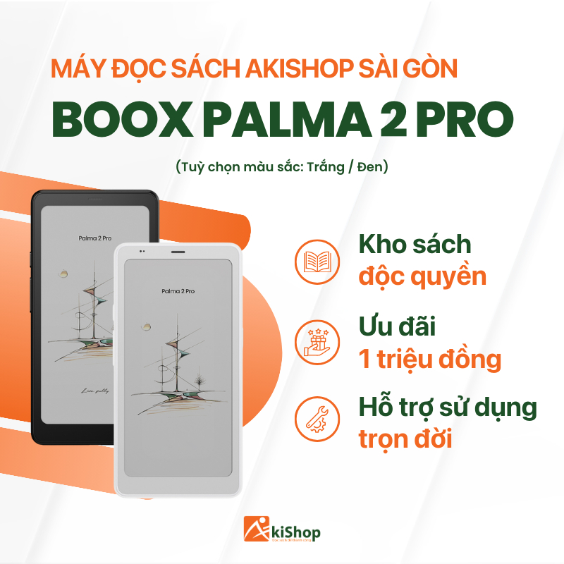 Máy đọc sách màu BOOX Palma 2 Pro chính hãng 6.13" E ink (8GB RAM/128GB ROM) Android 15, Kho hàng HC