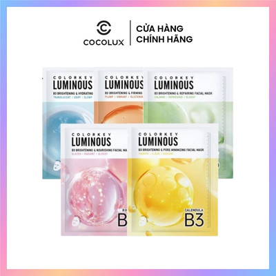 Mặt Nạ Colorkey Luminous B3 Niacinamide 2% Dưỡng Sáng Da Cấp Ẩm, 30ml/ miếng