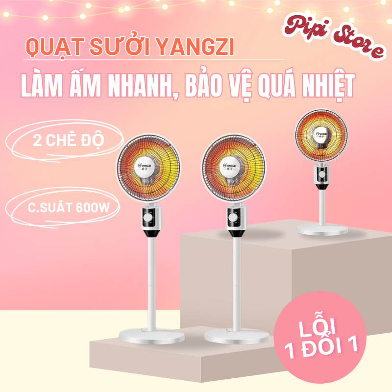Quạt Sưởi Cây Đứng YANGZI Công Suất Lớn 600W, Làm Ấm Cực Nhanh, Bảo Vệ Quá Nhiệt, Hoạt Động Mạnh Mẽ, Không Gây Tiếng Ồn
