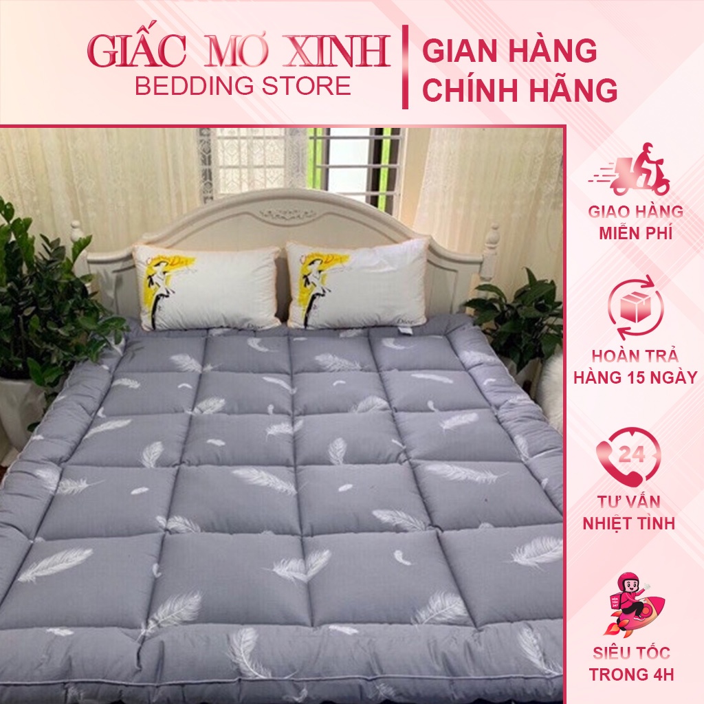 Nệm Topper dày 6-8cm tấm topper tiện nghi cao cấp gấp gọn gàng khi không sử dụng