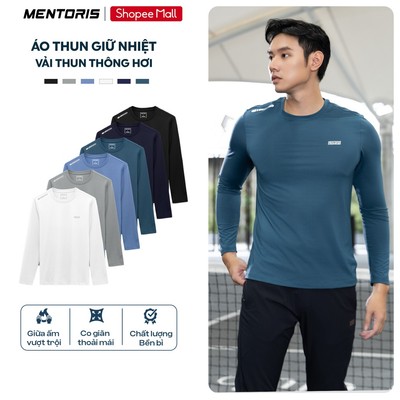 Áo Thun Dài Tay Nam MENTORIS Vải Thông Hơi, Co Giãn 4 Chiều, Form Thể Thao, Giữ Ấm Thoáng Khí MCTD25W002