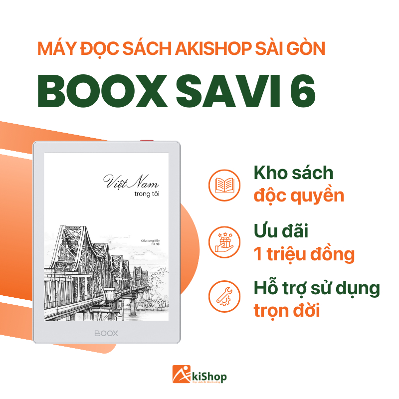 Máy đọc sách Boox Savi 6 Chính hãng Akishop kèm cover nam châm