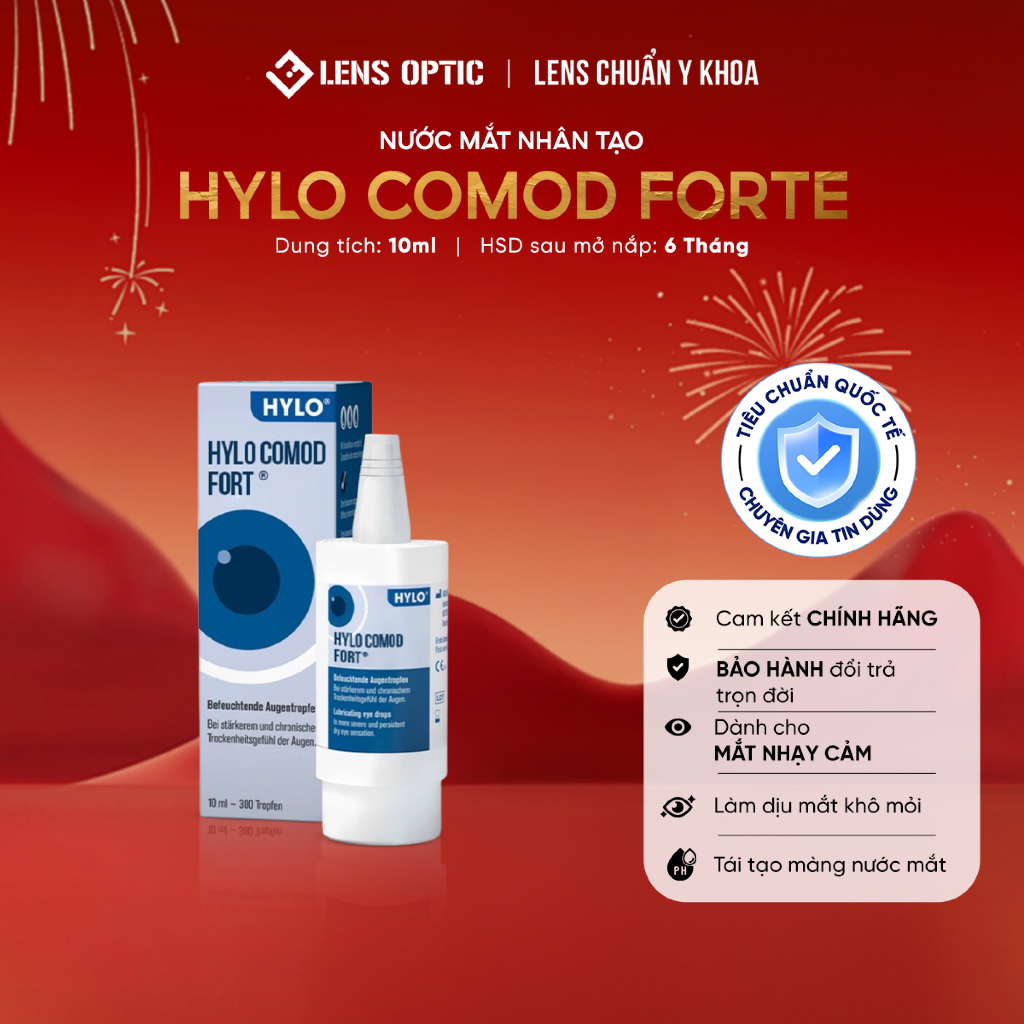 Dung dịch nhỏ mắt HYLO COMOD FORTE - URSAPHARM [ĐỨC] - Lọ 10ml -Lens Optic
