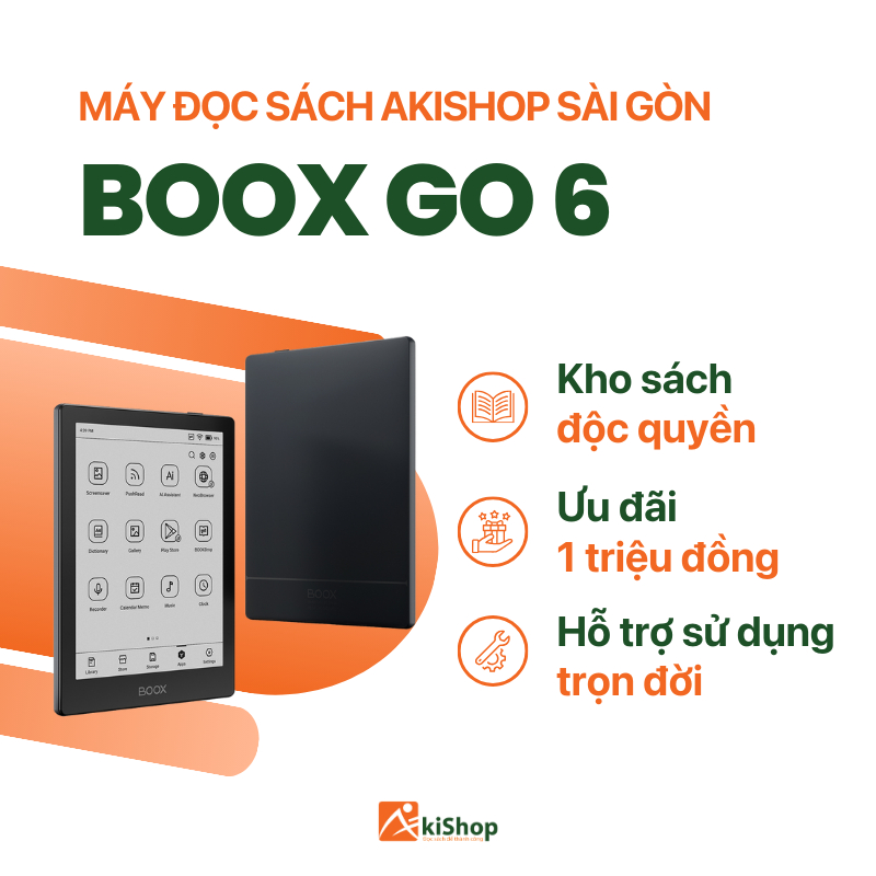 Máy đọc sách Boox Go 6 Chính hãng Akishop - BXG6