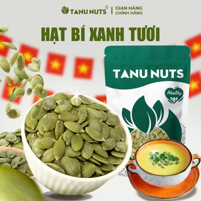 Hạt bí sống TANU NUTS túi 500g, hạt bí xanh tách vỏ , làm sữa, nấu ăn tốt cho bà bầu, bé.