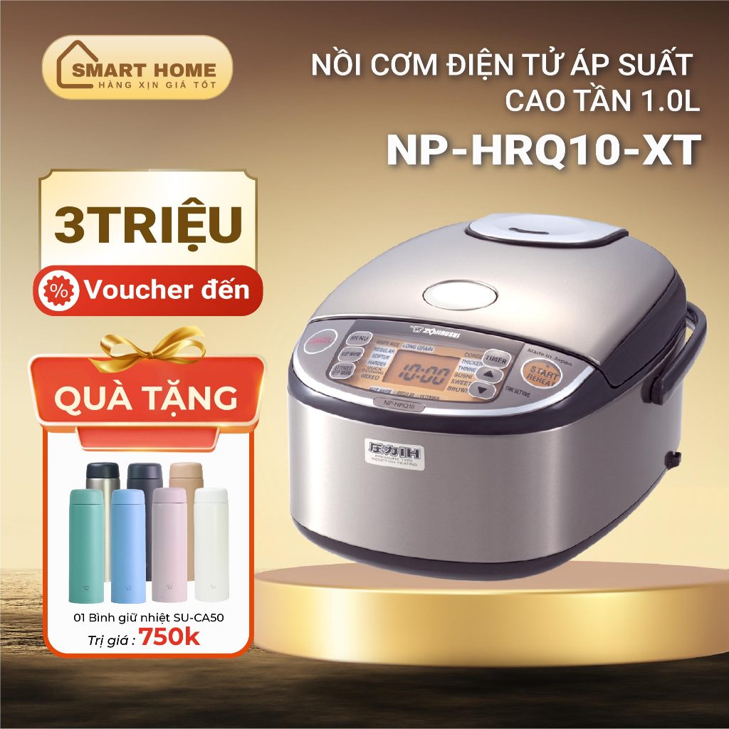 Nồi cơm điện tử áp suất cao tần ZOJIRUSHI NP-HRQ10-XT 1L, sản xuất tại Nhật, bảo hành 3 năm