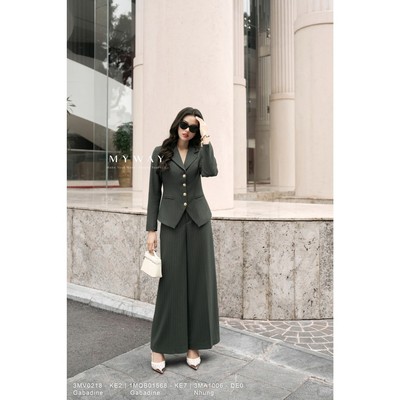 Set Bộ Áo Vest Quần Suông Nữ Công Sở MY WAY Họa Tiết Kẻ Trẻ Trung Cao Cấp 3MV0218 - KE2 1MQB01568 - KE7
