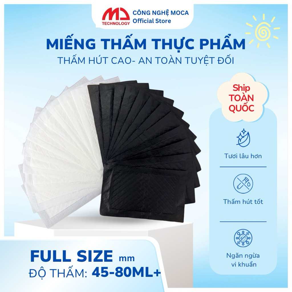 [MOCA FOOD PAD] Combo 1000pcs Miếng thấm thực phẩm Moca