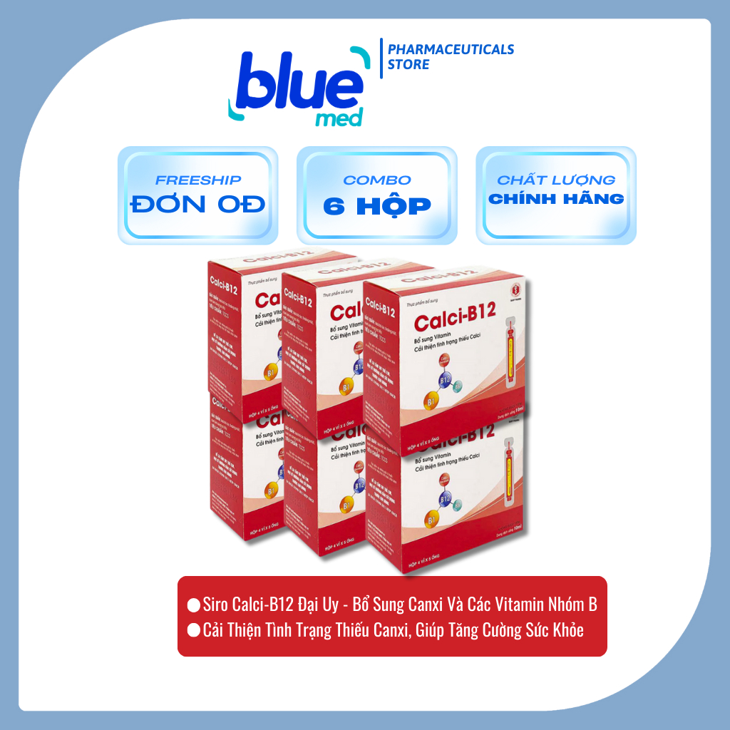[COMBO 3/6 HỘP] Calci B12 Đại Uy - Bổ Sung Canxi, Vitamin B, Giúp Xương Chắc Khoẻ, Tăng Chiều Cao