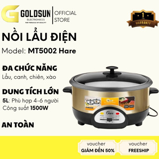 Nồi lẩu đa năng Hare HR-MT5002 dung tích 5L công suất 1500W lòng chống dính tháo rời, an toàn