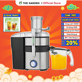 Máy Ép Nhanh Trái Cây, hoa quả Công Nghiệp THE GARDEN x GREENMIX GM-100 công suất 1000W, Chất liệu inox, miệng ép 75mm
