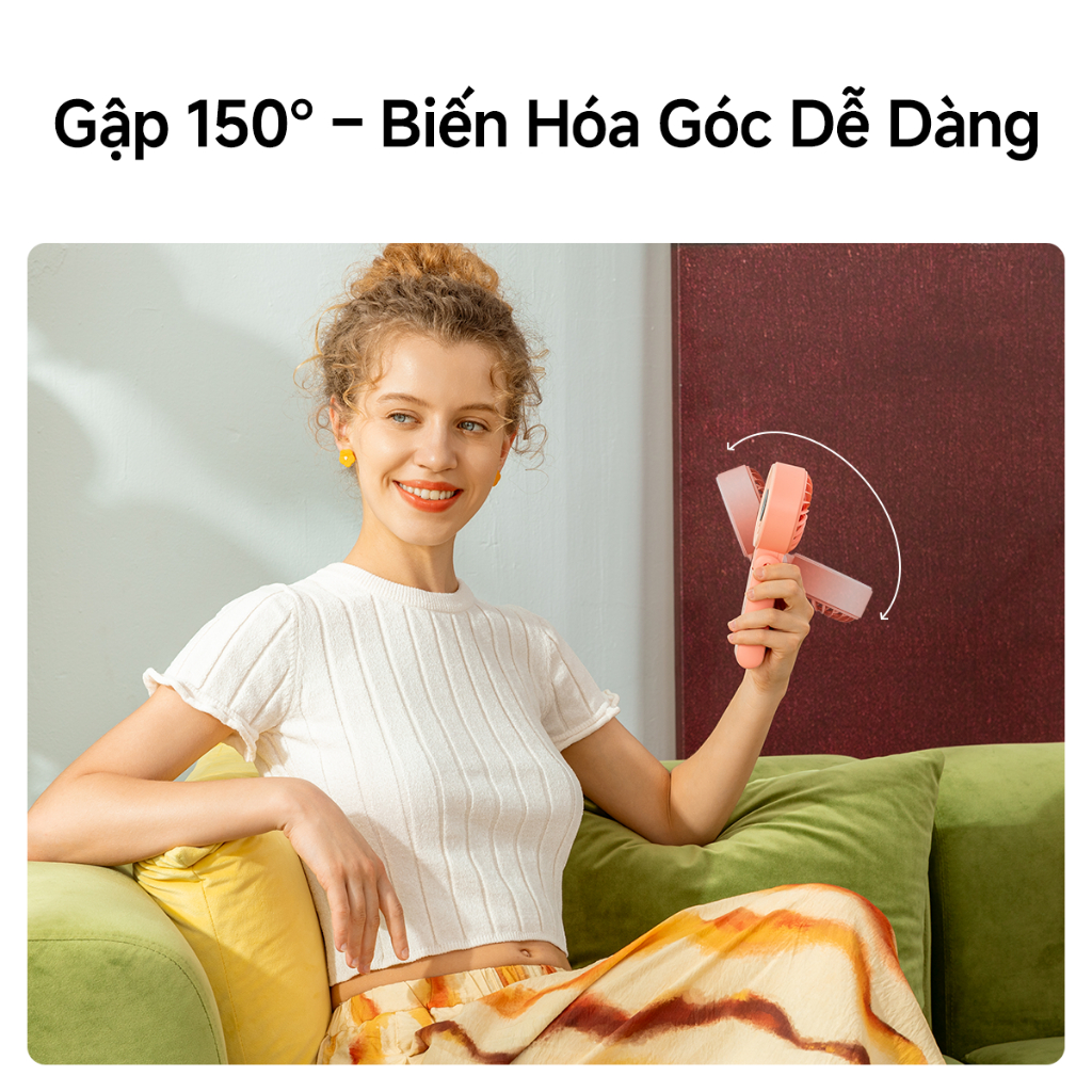 Quạt cầm tay JisuLife 7 Mini gấp gọn dễ mang gió mạnh pin 46H quạt đeo cổ quạt bàn êm cho học sinh văn phòng ngoài trời | BigBuy360 - bigbuy360.vn
