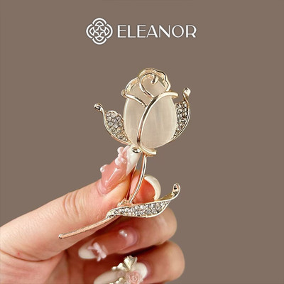 Ghim cài áo nam nữ Eleanor Accessories hoa tulip đính đá phụ kiện trang sức thời trang 11385