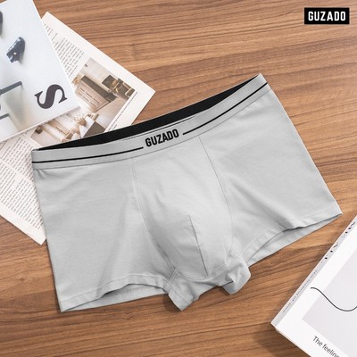 Quần Lót Boxer Nam GUZADO form Trunk Cotton Compact, Mẫu Sọc, Tháng Mát, Thấm Hút, Độ Bền Cao GBX03-GIBX25A003