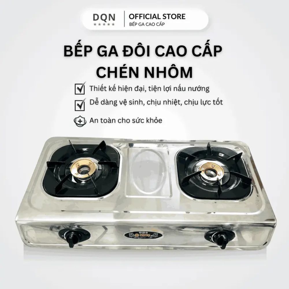 Bếp ga đôi FAPEZ inox 430 siêu bền, tiết kiệm ga, mặt inox Cao Cấp bóng đẹp, chịu nhiệt tốt - Bảo hành 12 tháng