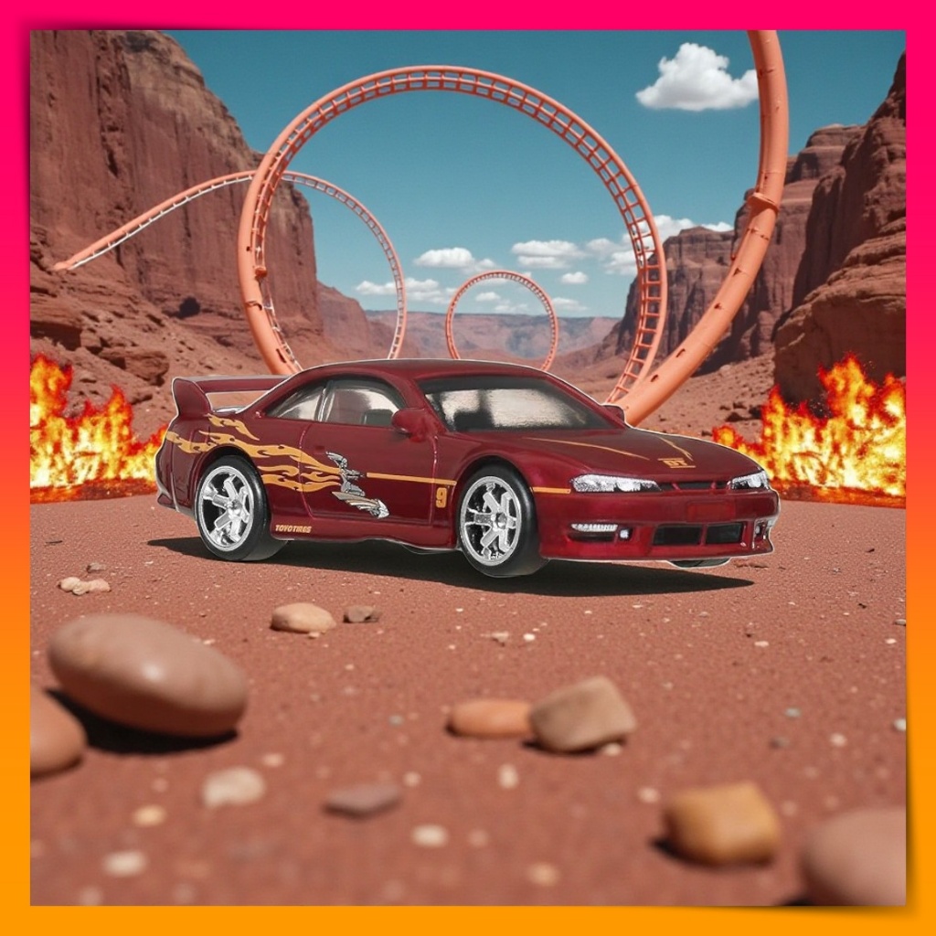 Hot Wheels Fast & Furious Nissan 240SX S14 Mini Toy Car for Kids 3+ Red