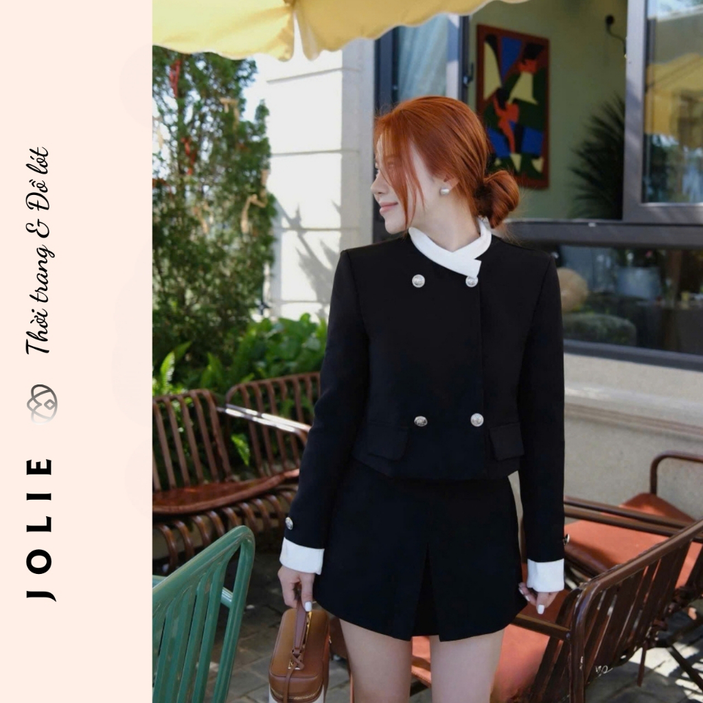 : Set Blazer JOLIE Kèm Chân Váy Xếp Ly - Bộ Vest Nữ Công Sở Thanh Lịch Thời Thượng.
