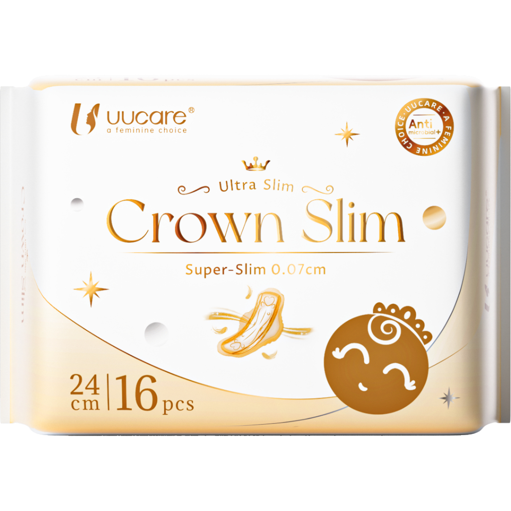 Combo Băng vệ sinh UUcare Crown Slim siêu thấm hút ban ngày 24cm 16 miếng