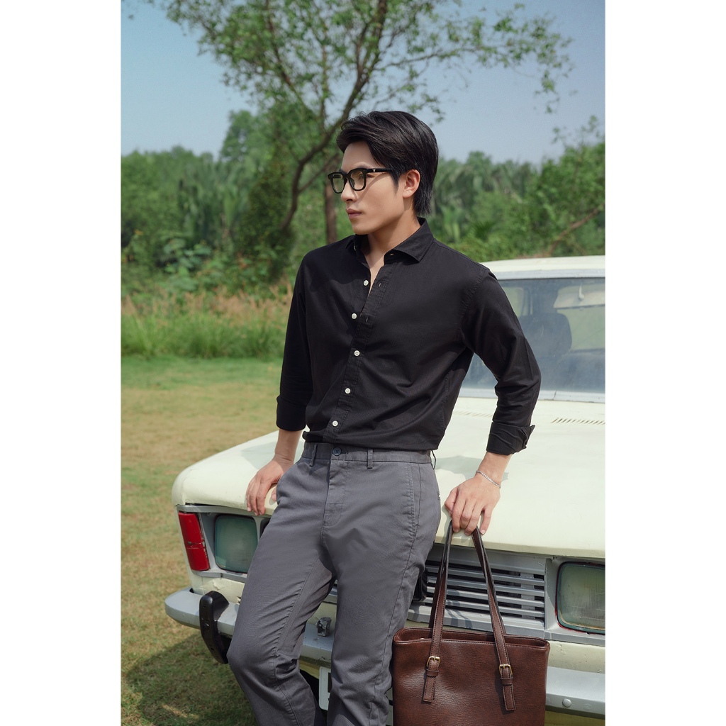 Áo Sơ Mi Nam Tay Dài Chất 100% Cotton Thời Trang Trẻ Trung Công Sở NINOMAXX 2509023