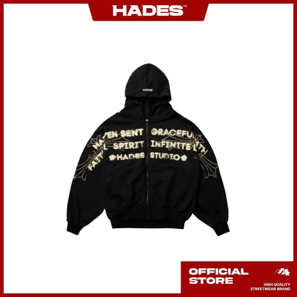 HADES Brand chính hãng - HADES HEAVEN’S CALL HOODIE ZIP - BLACK