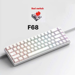 Bàn phím cơ F68 trục đỏ 68 phím led rainbow nhiều chế độ led phù hợp cho dân văn phòng và chơi game
