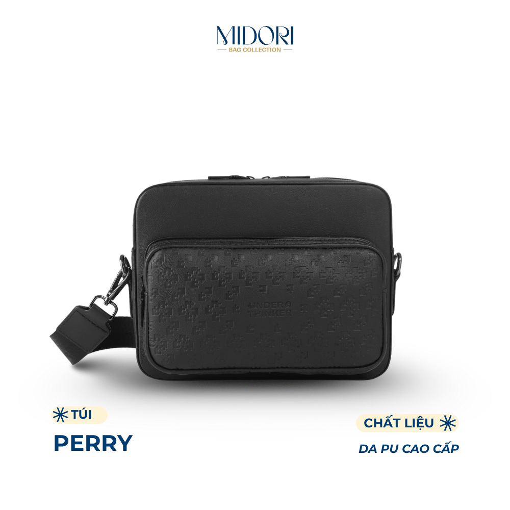 Túi Hộp Da PU Đeo Chéo PERRY Nam Nữ Monogram Đựng Điện Thoại Ipad Đi Chơi | MIDORI BAG COLLECTION