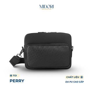 Túi Hộp Da PU Đeo Chéo PERRY Nam Nữ Monogram Đựng Điện Thoại Ipad Đi Chơi | MIDORI BAG COLLECTION