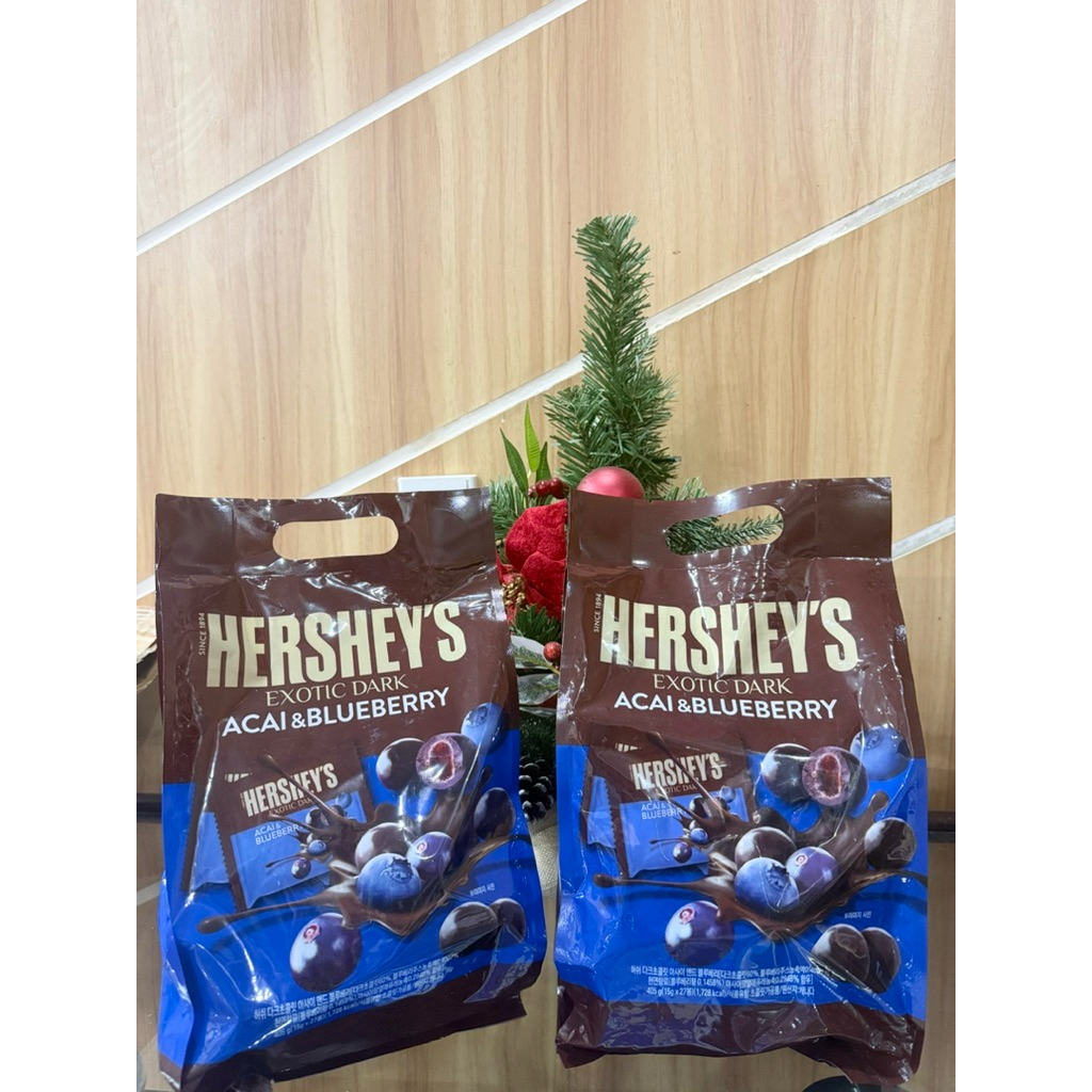 [Hàng Hàn Quốc]🍫 Chocolate Hershey’s Exotic Dark Acai & Blueberry – Túi 405g
