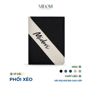 Ví Vải Đứng Nam Nữ Màu Phối Bóp Đựng Tiền Thẻ Nhiều Ngăn Polyester Cao Cấp | MIDORI BAG COLLECTION