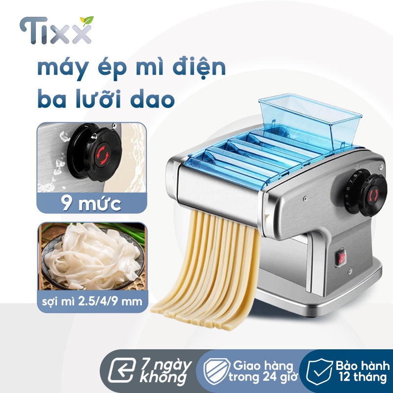 TIXX máy cán mì điện Loại tiêu chuẩn 3 dao MÁY CẮT MÌ Máy cán mì sợi loại tiết kiệm sức