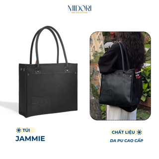 Túi Tote Đeo Vai Vải Phối Da PU JAMMIE Nam Nữ Bền Đẹp Chống Nước | MIDORI BAG COLLECTION